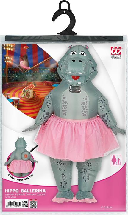 Immagine prodotto Widmann HIPPO BALLERINA (aufblasbares Kostüm m. integriertem Gebläse & Maske), One Size Fits Most Adult (Taglia unica)