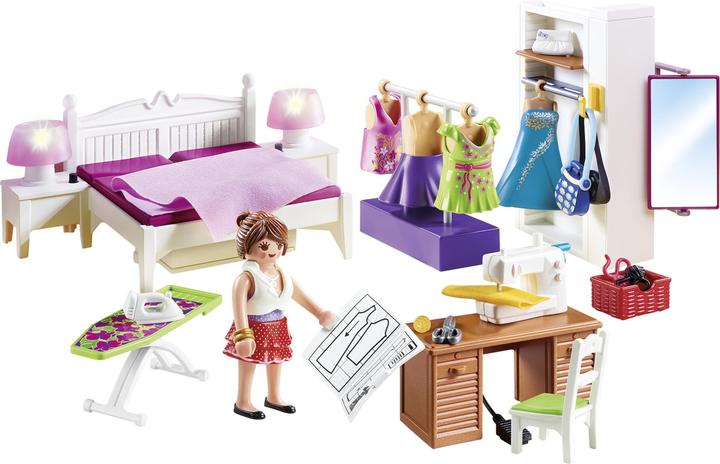 Produktbild Playmobil Schlafzimmer mit Nähecke (70208, Playmobil Dollhouse)