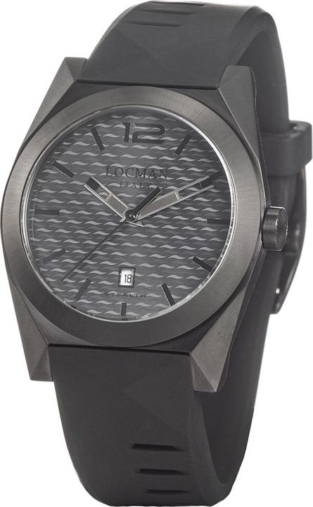 Actual product image Locman Italy Men's Watch Stealth Black PVD Ref. 0810 (Analogue wristwatch, 41 mm)