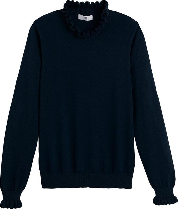 Produktbild La Redoute Collections Pullover mit gerüschtem Stehkragen und langen Ärmeln (XXL)