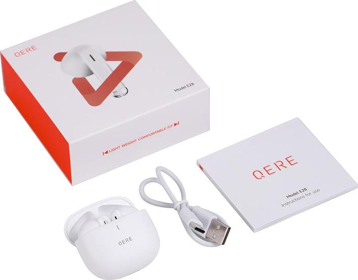 Image du produit Qere E28 écouteurs sans fil Bluetooth 5.3 In-Ear HIFI avec annulation de bruit, IPX5 & Touch Control (ANC, 20 h, Sans fil)