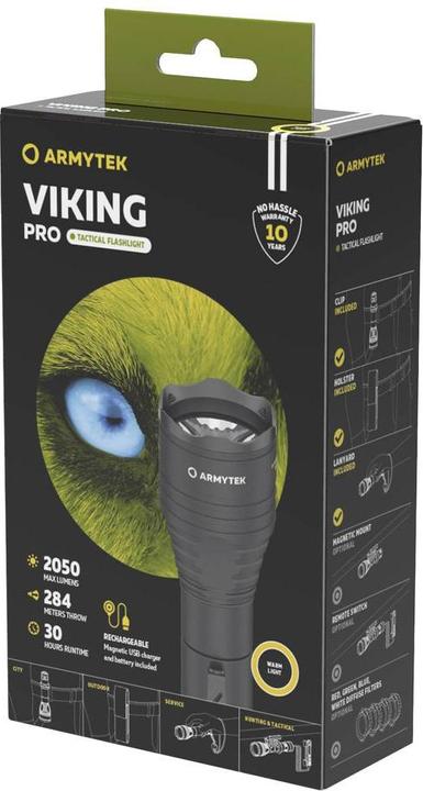 Immagine prodotto ArmyTek Torcia elettrica VIKING PRO MAGNET USB Warm (16 cm, 2050 lm)