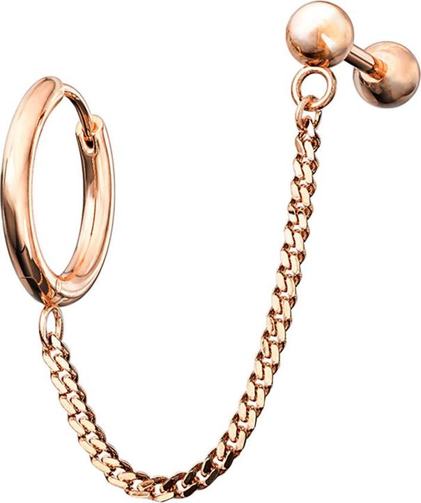 Immagine prodotto Star Piercing Orecchino con catena in oro rosa Micro Barbell con pallina (Acciaio inox 316L)