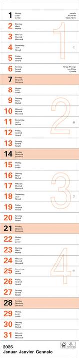Produktbild Q-Connect Giraffen-Kalender (12 x 55 cm, Kein Einband, Deutsch, Französisch, Italienisch)