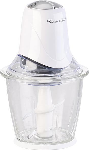 Rosenstein & Söhne Electric Mini Chopper with 4 Blades & Glass Container (300 W)
