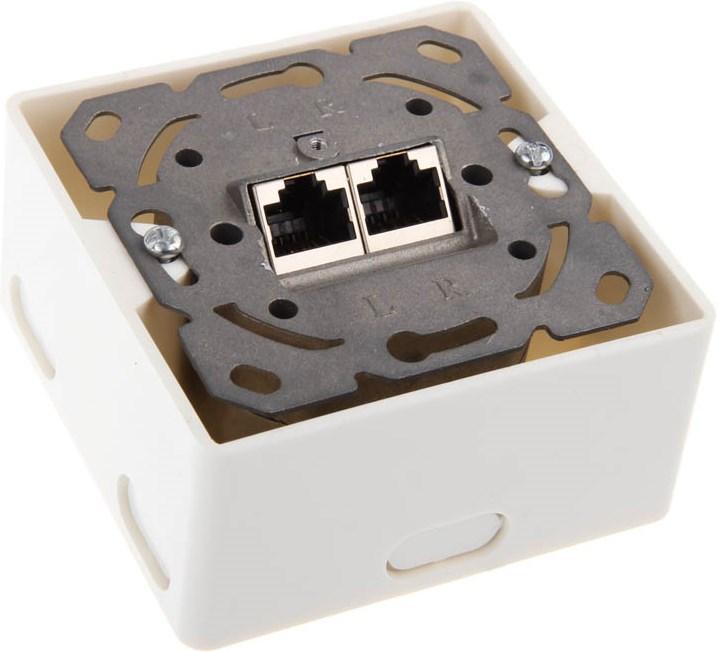 Actual product image InLine Cat. 6 Surface mount junction box 2x RJ45 jack horizontal