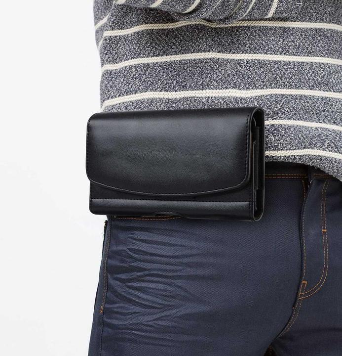 Actual product image Werkstein Universal XXXL Leder Tasche mit Gürtelclip - Schwarz