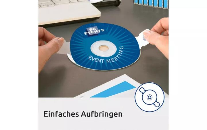Produktbild Avery CD-Etiketten L6043-100 Ø 117 mm, Klebehaftung: Permanent