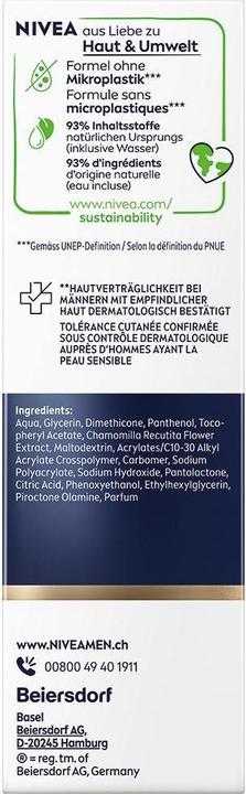 Valori nutrizionali e ingredienti NIVEA Gel per la cura della barba e del viso sensibile (50 ml)