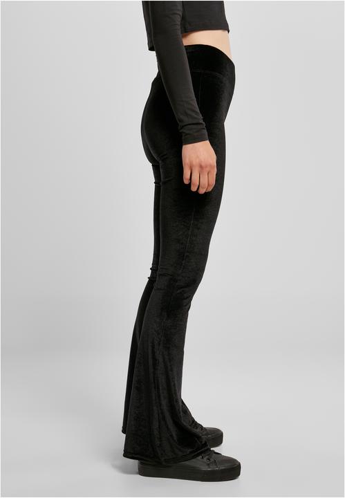 Actual product image Urban Classics Ladies High Waist Velvet Boot Cut Leggings (S)