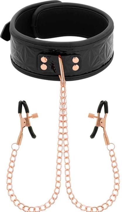 Begme Zwarte Uitgave Halsband Met Tepelklemmen