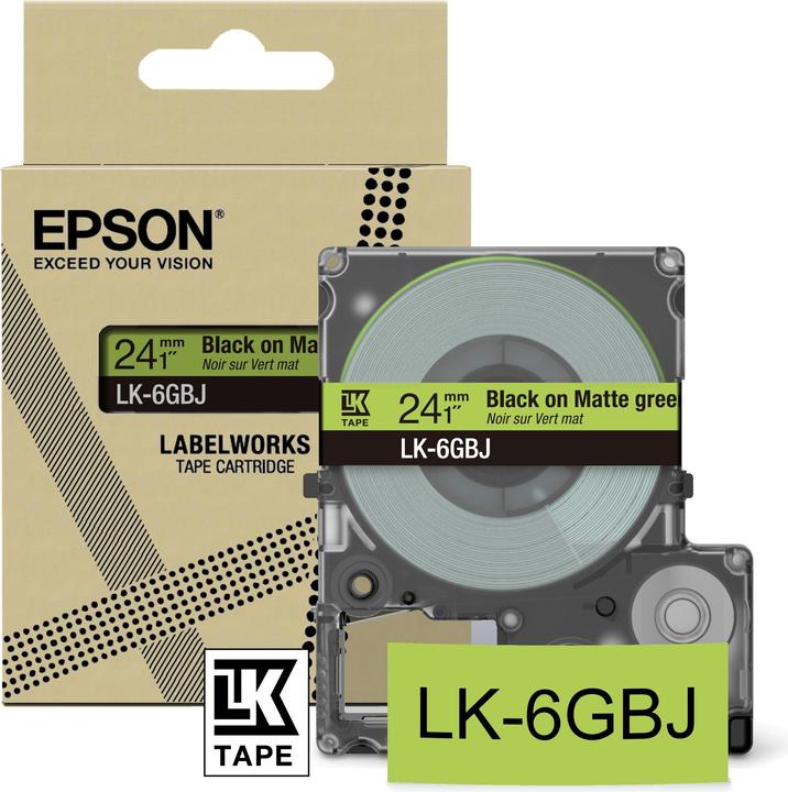 Actual product image Epson Matte Green/Black 24mm LK-6GBJ (2.40 cm, Green)