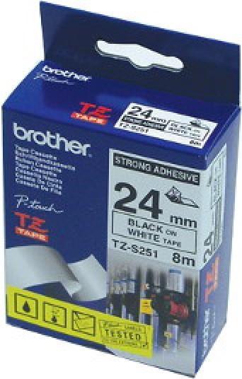 Produktbild Brother etiketter - 1 rulle(r) - Rul (2.40 cm, Schwarz, Weiss)