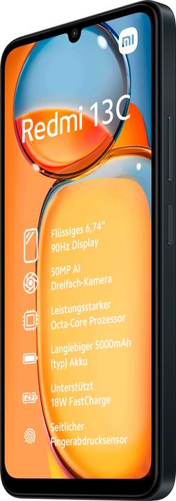 Image du produit Xiaomi Redmi 13C (256 Go, Midnight Black, 6.74", Double SIM, 50 Mpx, 4G)