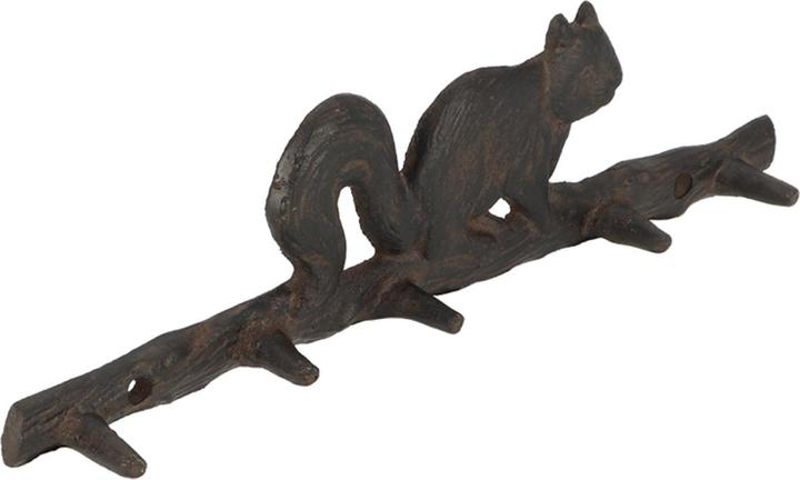 Immagine prodotto Esschert Design Gancio da parete Scoiattolo su ramo marrone scuro, 36,4 x 10,7 cm