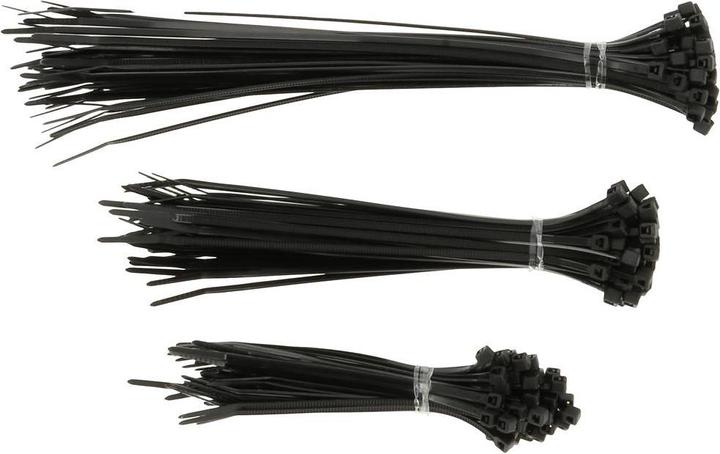 Actual product image Hama Cable tie set, 2.5 x 100/150/200 mm, black, 150 pieces (Plastic cable ties, 200 mm, 150 pcs.)