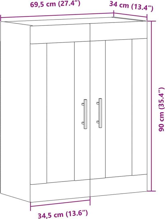 Nährwerte und Zutaten VidaXL Wandschrank -Optik (69.5 x 34 x 90 cm)