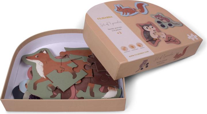 Produktbild Filibabba Set of 7 puzzles - Nordic animals (FI-02178) (30 Teile)