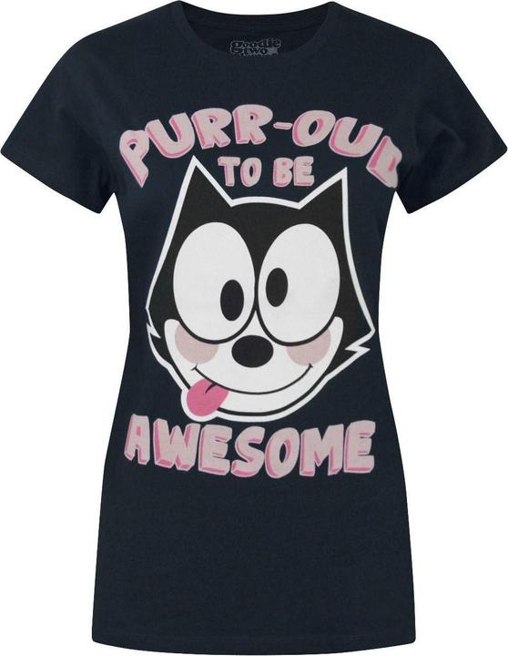 Actual product image Goodie Two Sleeves Womens/Ladies Purr-oud To Be Awesome Felix The Cat T-Shirt (M)