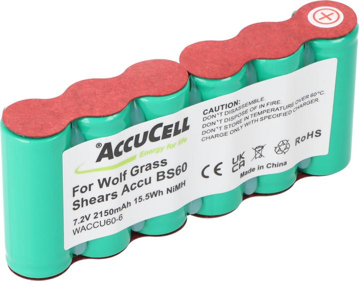 Image du produit AccuCell Batterie Wolf Cisaille à gazon Accu 60, ACCU60 (7.2 V)