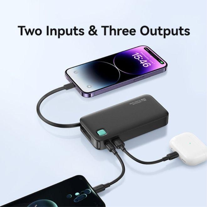 Image du produit Usams Powerbank ze zwijanym kablem USB-C Retractable 10000 mAh PD 20W Fast Charge XY Series czarny/b (10000 mAh, 50 W, 50 Wh)