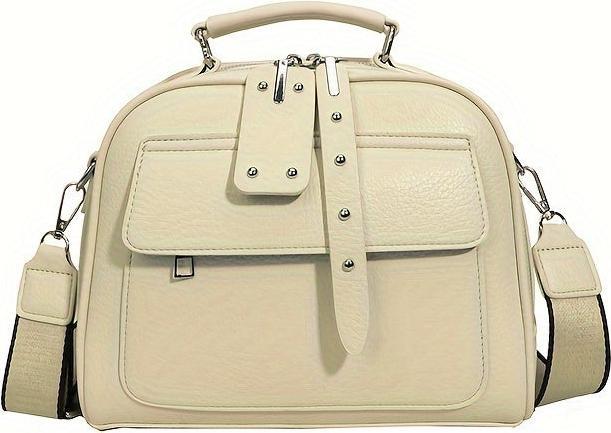 Only-Bags.Store Fashion PU Leather Handbag, Trendy Shell Shoulder Bag, Soldi Colour Crossbody Bag