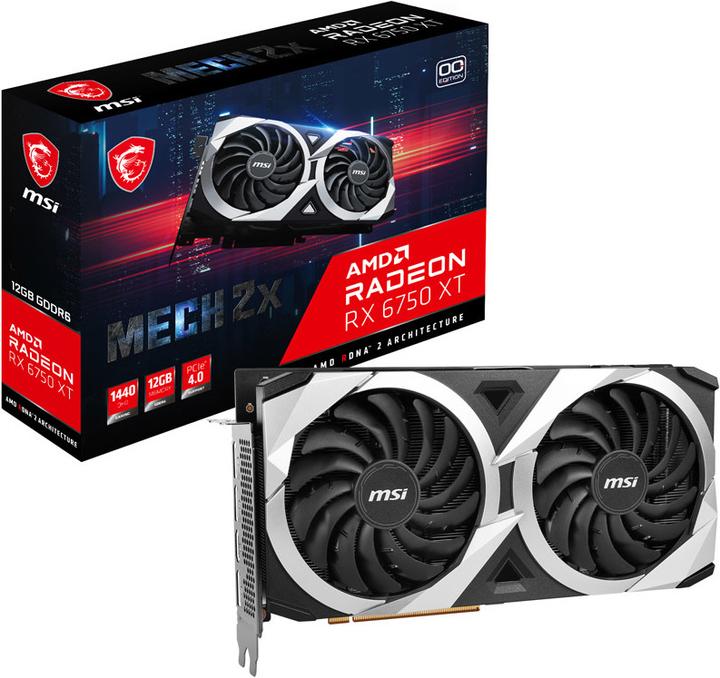 Image du produit MSI Radeon RX6750XT MECH 2X OC GDDR6 HDMI DVI 3xDP (12 Go)