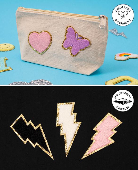 Actual product image I Am Creative Iron on patch rainbow patch (3 x)