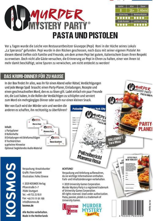 Productafbeelding Kosmos Murder Mystery Party - Pasta & Geweren (Duits)