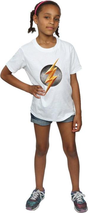 Actual product image Girls Justice League Movie Flash Emblem Cotton T-Shirt (116)
