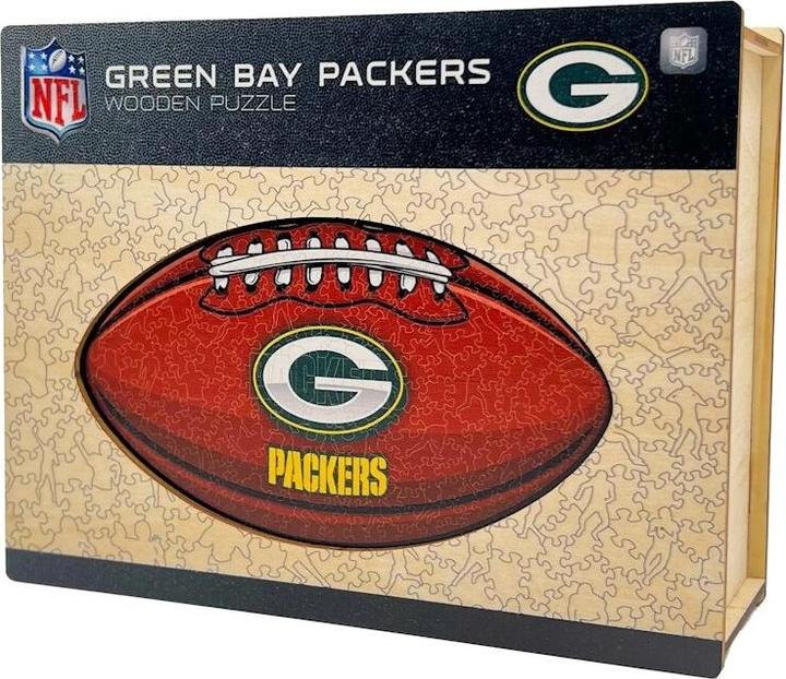 Actual product image Iconic NFL - Green Bay Packers– Football with Logo - Wooden Puzzle Size M (270 pieces) (270 pieces)