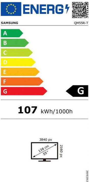 Energie-Label Samsung QM55R-T (3840 x 2160 Pixel, 55")