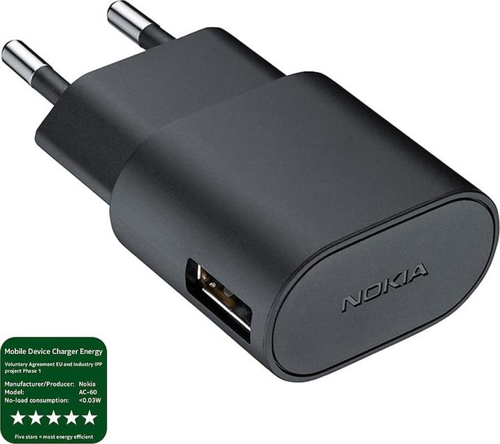 Actual product image Nokia AC-60E Charger, microUSB Black
