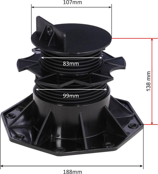 Immagine prodotto XPOtool Set di 30 piedini di supporto angolari con portata di 2700 kg Regolabili in altezza 60-128 mm (30 x)