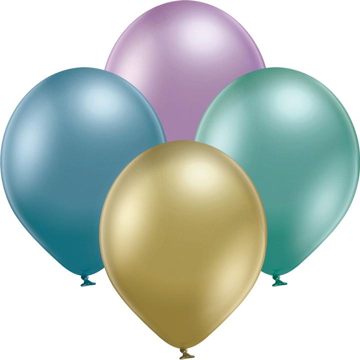 Image du produit bonacker ballonversand Ballons Chrome assortis - Qualité supérieure en caoutchouc naturel (25 x)