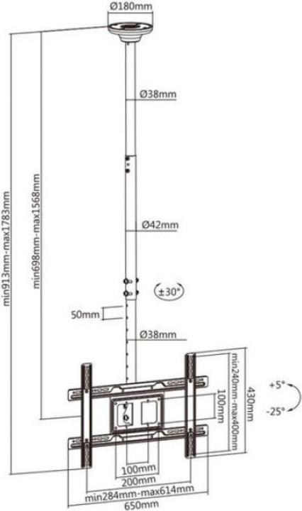 Actual product image Maclean MC-803 (Ceiling, 100", 50 kg)