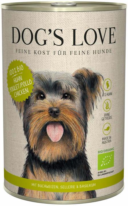 Actual product image Dog's love BIO Chicken, Buckwheat, Celery & Basil (Adult, 1 pcs., 420 g)