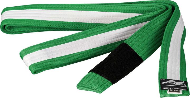 Produktbild Ju-Sports Bjj Kindergürtel grün mit weissem Streifen