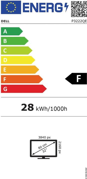 Energie-Label Dell P3222QE (3840 x 2160 Pixel, 31.50")