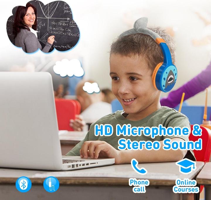Produktbild PhoneLook Coole Wireless Bluetooth 5.3 Kopfhörer für Kinder mit gedämpfter Lautstärke 85dB und lustigem Design