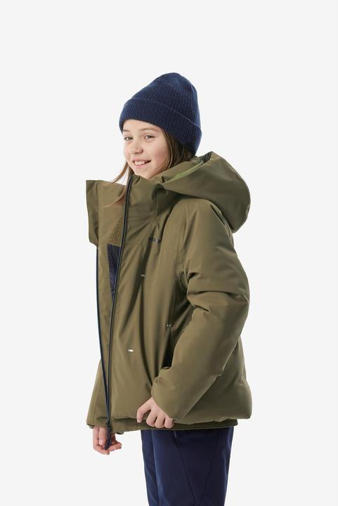 Actual product image Wedze Children's ski jacket padded warm waterproof - Piste 500 khaki (146)