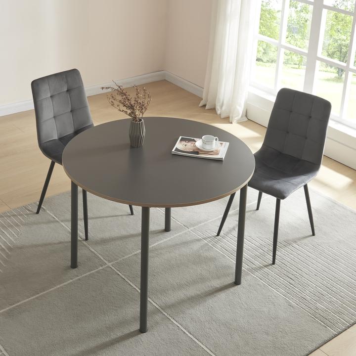 Immagine prodotto En.Casa Tavolo da pranzo Lindesberg per 4 persone Ø100 cm Grigio (Ø 100 x 75 cm)
