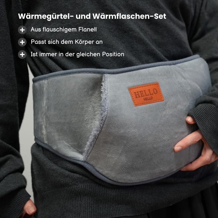 Produktbild Hermex Wärmegürtel- und Wärmflaschen-Set Handwärmer Bauchwärmer Heizflasche (0.60 l)