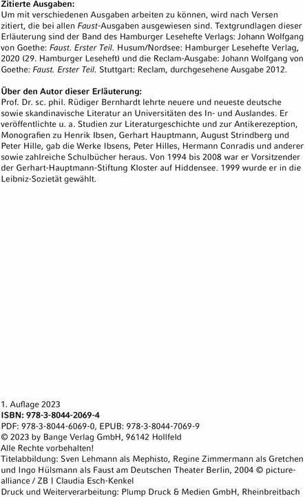 Actual product image Faust I von Johann Wolfgang von Goethe - Textanalyse und Interpretation (German, Johann Wolfgang of Goethe, Ruediger Bernhardt, 2024)
