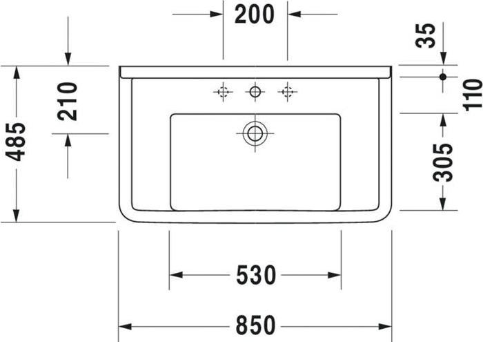 Immagine prodotto Duravit Lavabo Mbel Starck 3 85 cm bianco 0304800000 (485 mm, 850 mm)