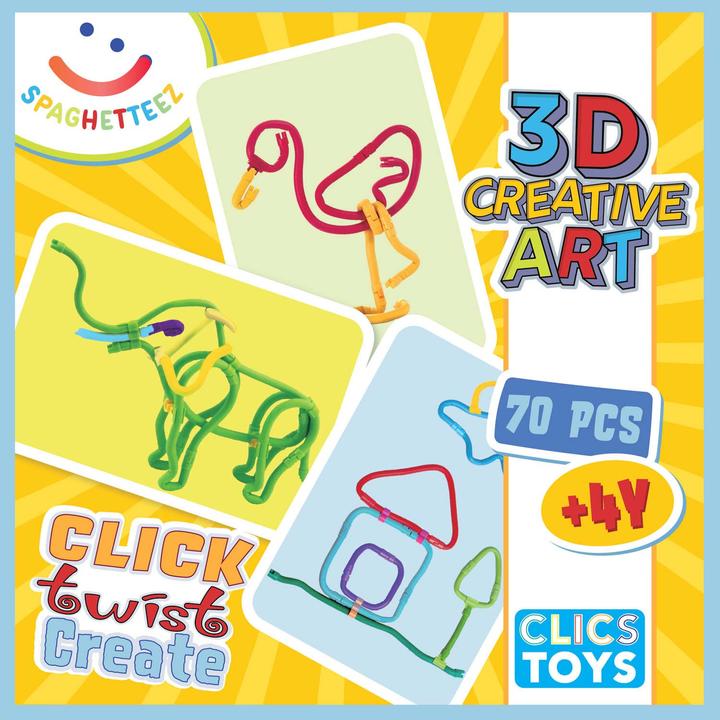 Image du produit Clics Bâtons de construction flexibles Spaghetteez 3D Art