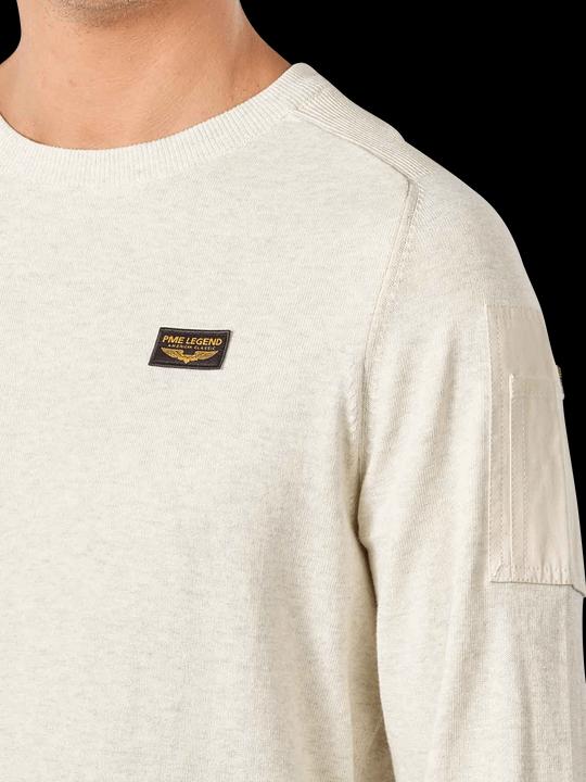 Produktbild Pme Legend Buckley Knit Pullover Round Neck Bone White Melee (3XL)