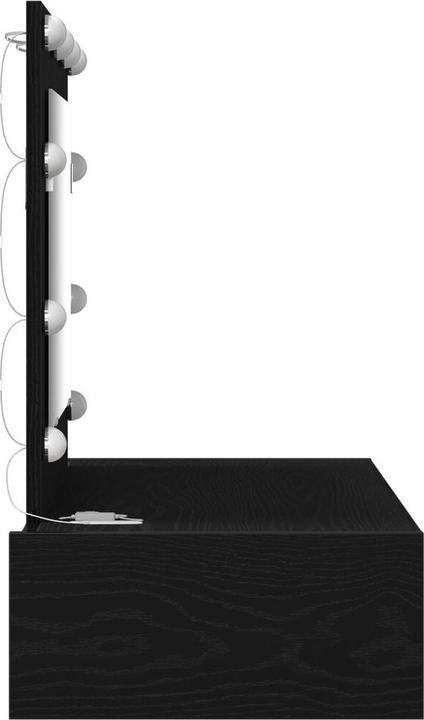 Produktbild VidaXL Wandmontierter Frisiertisch mit LED-Lichtern in schwarzer Eiche