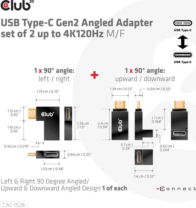 Actual product image Club 3D Club3D Adapter USB 3.2 Type C <> USB 3.2 Type C St/B (USB 3.2 Gen 2)