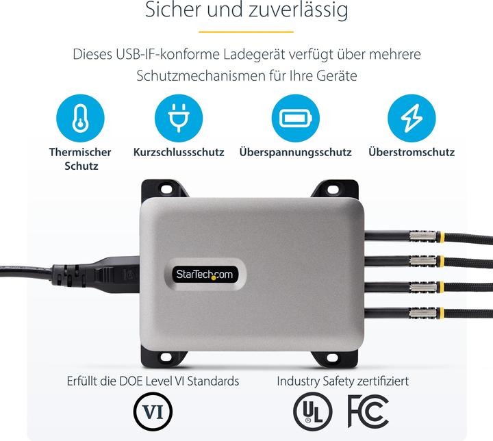 Immagine prodotto StarTech .com 424DEU-USB-C-CHARGER, Interno, AC, 28 V, 1,8 m, Grigio (240 W)
